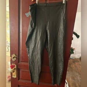 Woman plus size black, fake leather pants Black Pants